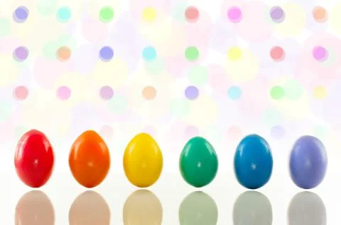 Easter eggs with bokeh background Stock Photos