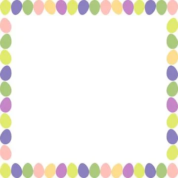 Easter eggs border frames with space for text. Border with decorated eggs o.. Stock Illustration