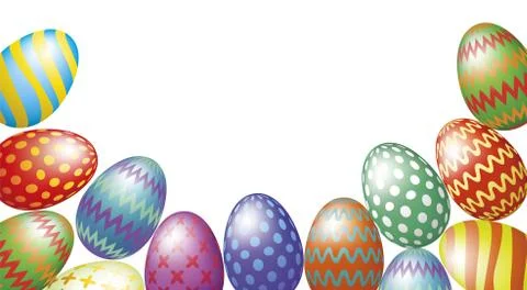 Easter eggs border Stock Illustration