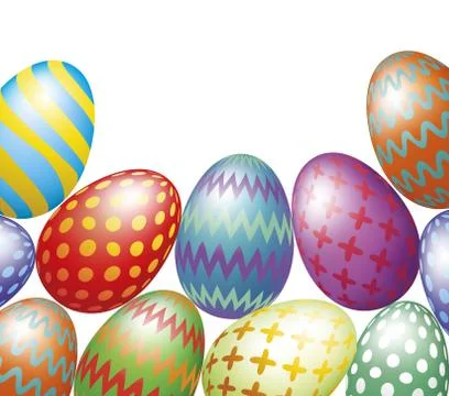 Easter eggs border Stock Illustration