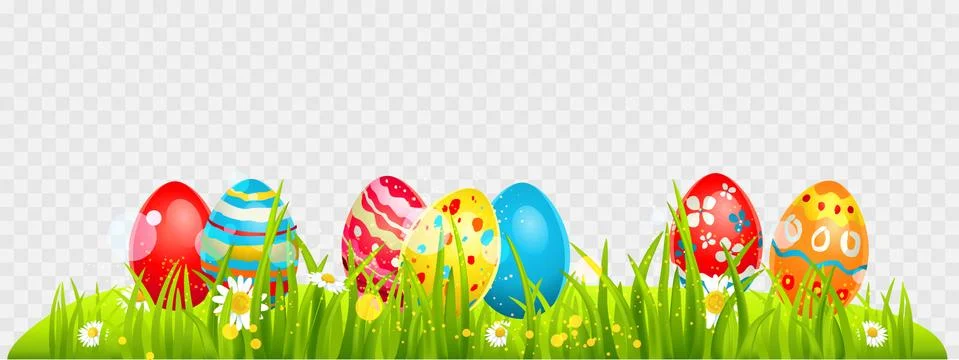 Easter eggs border Stock Illustration