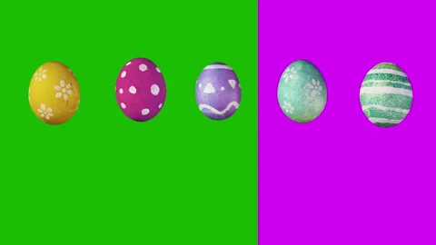 Easter Eggs Bouncing Jumping Falling Pack - 5 Painting Patterns Stock Footage 303643477