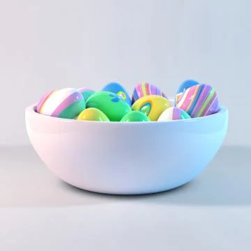 Easter eggs on a bowl Stock Photos