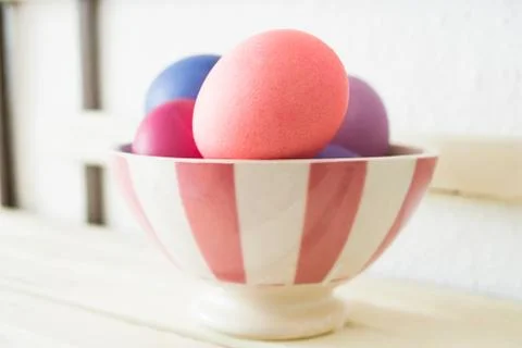 Easter eggs in bowl Stock Photos