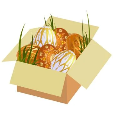 Easter eggs in a box Illustrazione stock