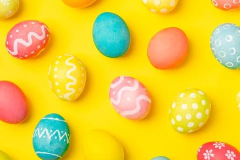 Easter eggs on a bright background Stock Photos
