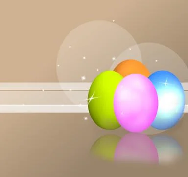Easter eggs brown light bckground colored eggs Stock Illustration