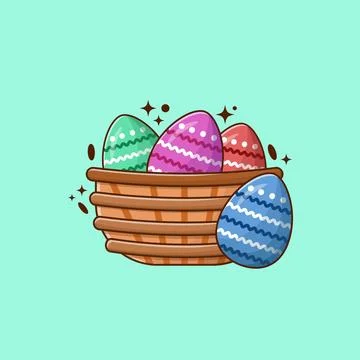 Easter Eggs Bucket Vector Design Stock Illustration