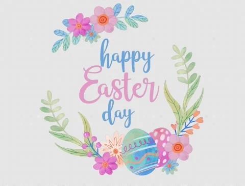 Easter Eggs Bunny Animation Alpha Background 4k Stock Footage 181276765