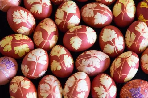 Easter eggs with butterflies Foto stock