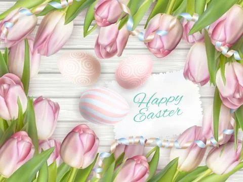 Easter eggs with card. EPS 10 Stock Illustration