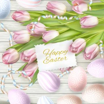 Easter eggs with card. EPS 10 Illustrazione stock