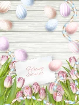 Easter eggs with card. EPS 10 Illustrazione stock