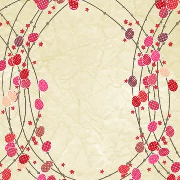 Easter eggs card template. EPS 8 스톡 일러스트