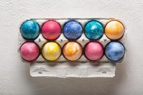 Easter eggs in carton, Easter concept 写真素材