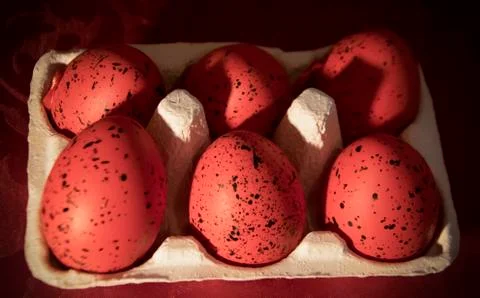 Easter Eggs in a Carton Stock Photos