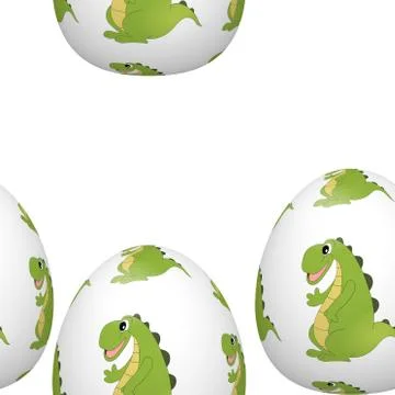Easter eggs with cartoon dinosaur Stock-Illustration