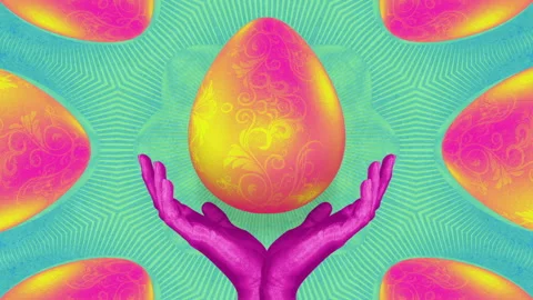 Easter Eggs Celebration Pattern Background Stock-Footage 265166581