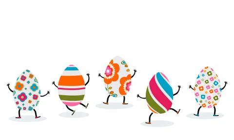 Easter eggs characters Stock Illustration