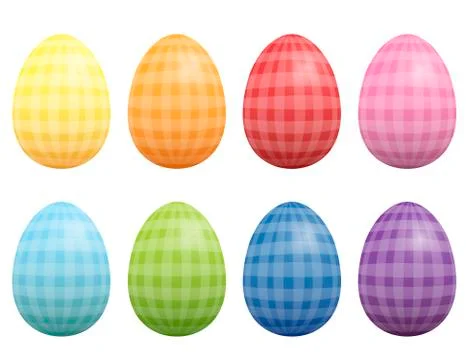 Easter Eggs Checked Gingham Pattern Stock Illustration