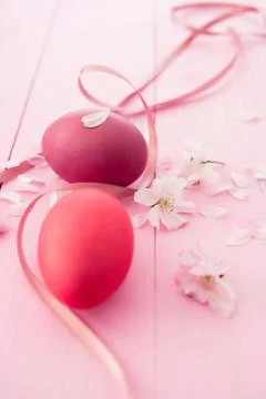 Easter eggs with cherryblossoms Foto stock