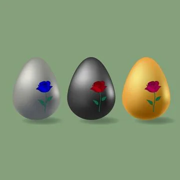 Easter eggs. Chicken eggs of different colors. Stock Illustration