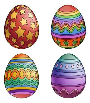 Easter Eggs Chocolate Egg Cartoon Drawing Illustrazione stock