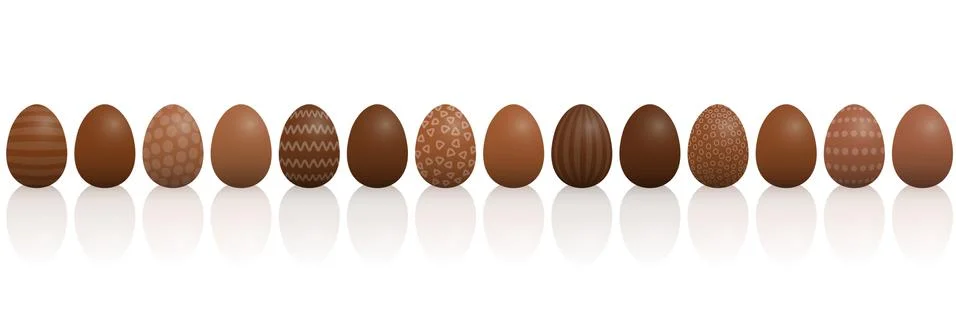 Easter Eggs Chocolate Pattern In A Line Stockillustratie