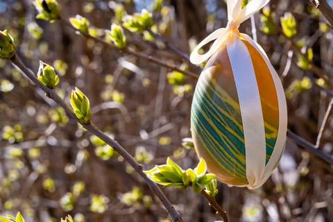 Easter eggs with chocolate with a surprise inside Stock Photos