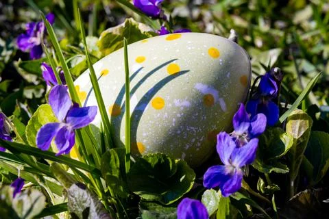 Easter eggs with chocolate with a surprise inside Stock Photos