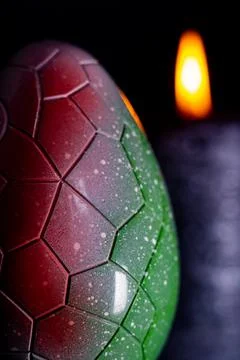 Easter eggs with chocolate with a surprise inside Stock Photos