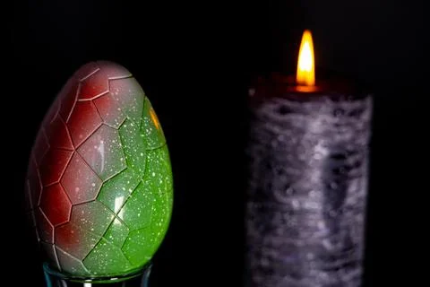Easter eggs with chocolate with a surprise inside Stock Photos