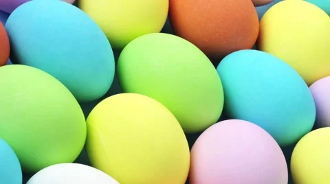  EASTER EGGS IN CLOSE UP TRACKING SHOT OVERHEAD 動画素材 62233021