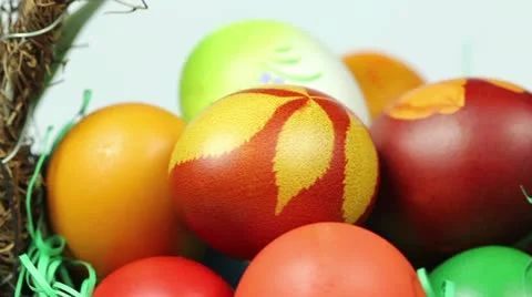 Easter Eggs Closeup Stock Footage 21210912
