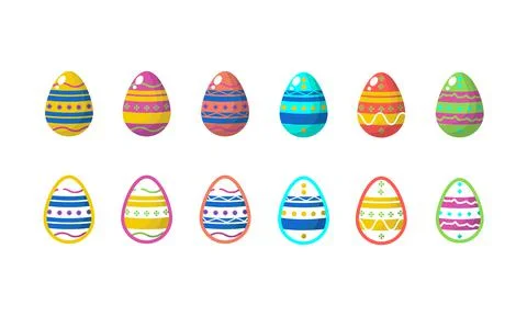 Easter eggs collection design vector Stock Illustration