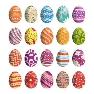 Easter Eggs Collection 스톡 일러스트