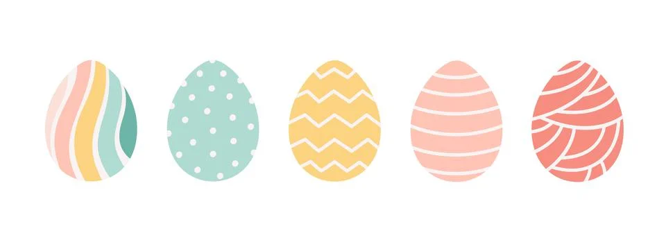 Easter eggs collection. Painted eggs. Happy Easter. Vector illustration Иллюстрация