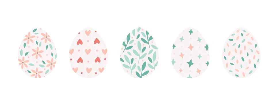 Easter eggs collection. Painted eggs. Happy Easter. Vector illustration Иллюстрация