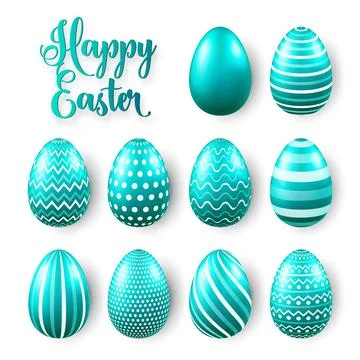 Easter eggs colored set. Spring holidays in April. Gift. Seasonal celebration イラスト素材