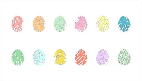 Easter eggs in colored sketchy strokes Illustrazione stock