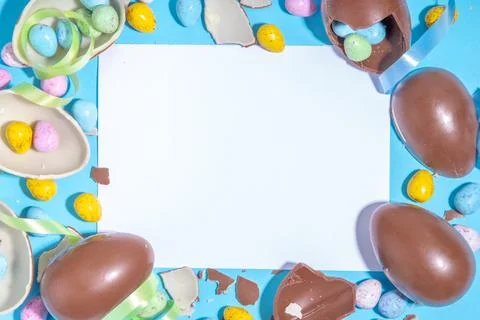 Easter eggs colorful background Stock Photos