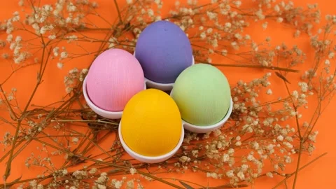 Easter eggs colorful Stock Footage 238830812