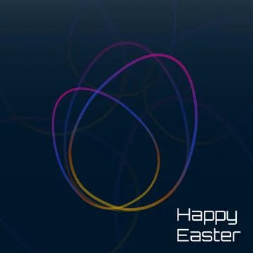 Easter eggs in colorful gradient. Greeting card Stock Illustration