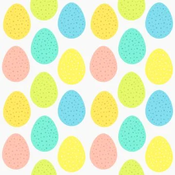 Easter eggs colorful pastel pattern. Vector illustration. Stock Illustration