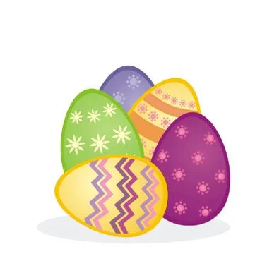 Easter eggs colorful vector composition Stock Illustration