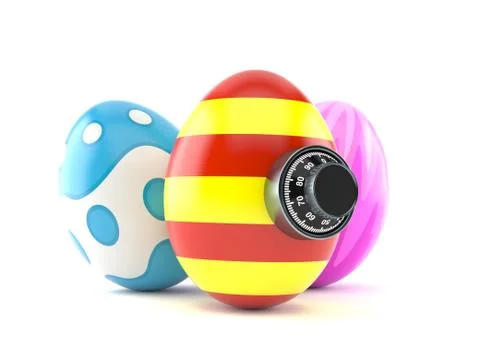 Easter eggs with combination lock Illustrazione stock