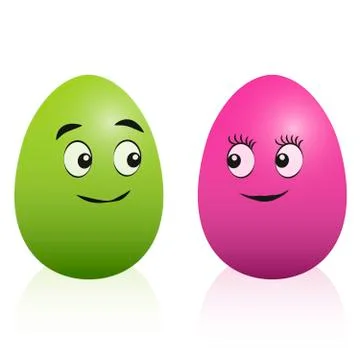 Easter Eggs Comic Couple Ilustração Stock