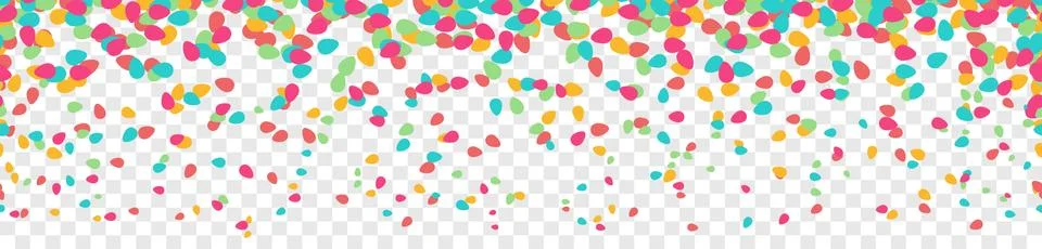 Easter eggs confetti seamless pattern transparent background Illustrazione stock
