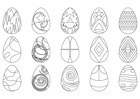 Easter eggs, contours Stock Illustration