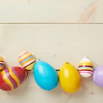 Easter eggs copyspace composition Stock Photos